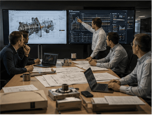 Hard-tech test stand with BOM, routing, supplier impact, and line-readiness evidence
